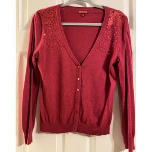 Merona berry/pink cardigan with sequin detail